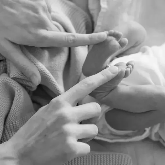 Newborn baby's tiny feet